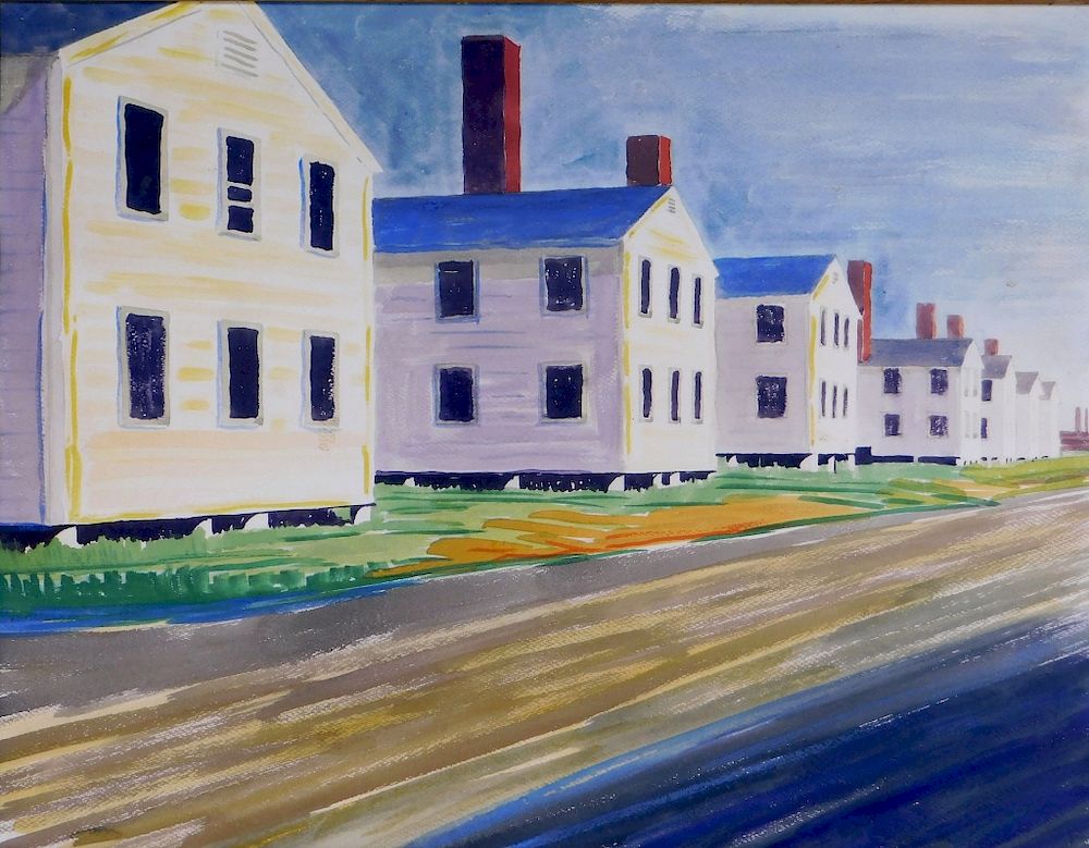 Appraisal: Molly Nye Tobey Country WC Painting of Homes Massachusetts -