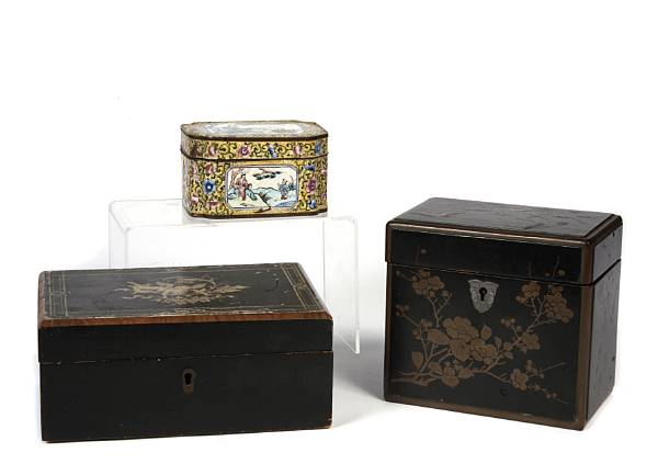 Appraisal: A group of seventeen decorative boxes in various mediums and