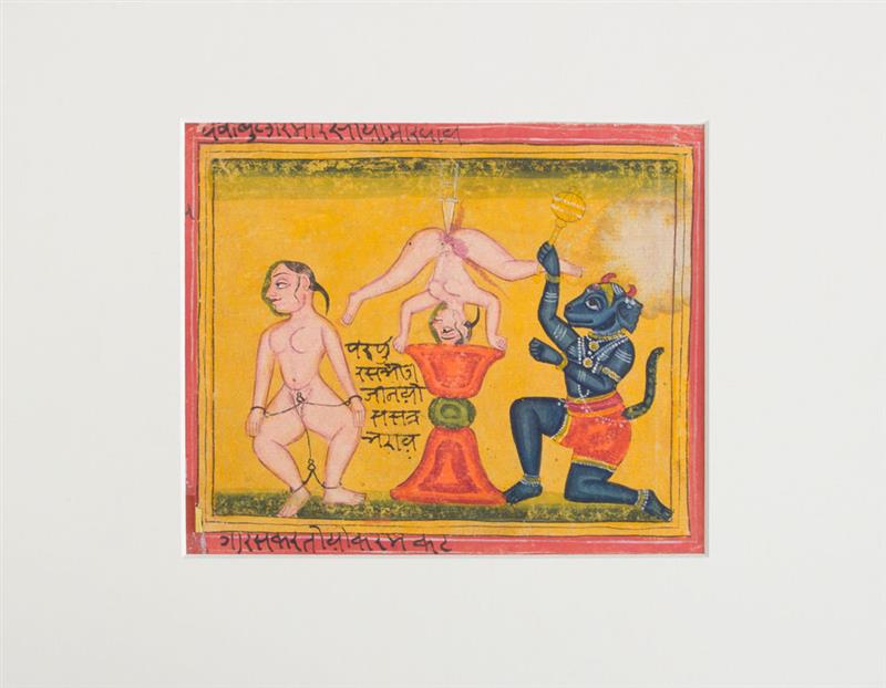 Appraisal: INDIAN SCHOOL VISIONS FROM HELL Two double-sided watercolors on paper