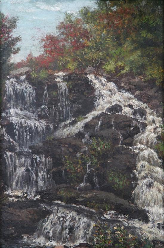 Appraisal: AMERICAN SCHOOL th century NEW HAMPSHIRE WATERFALLS located on reverse