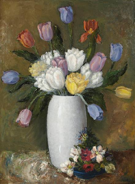 Appraisal: Alexander Warshawsky American - Still Life with Tulips signed 'Alexander