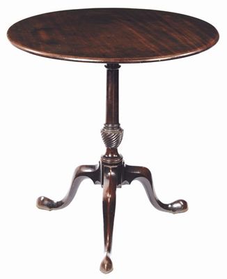 Appraisal: An early George III mahogany tripod table the circular tilt-top