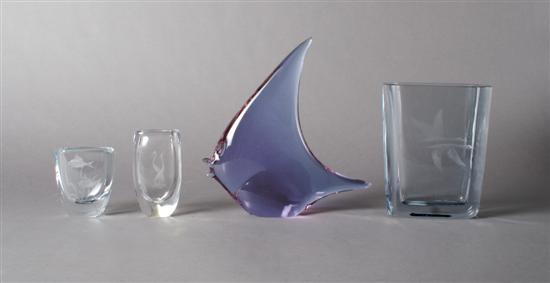 Appraisal: A Group of Four Swedish Glass Articles Height of tallest