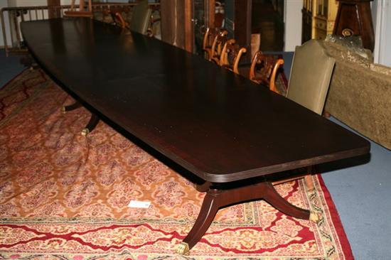 Appraisal: REGENCY STYLE MAHOGANY BOAT-SHAPED CONFERENCE TABLE late th century Kittinger