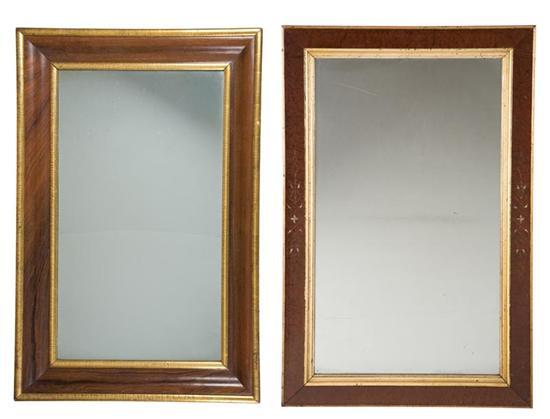 Appraisal: TWO MIRRORS American nd half th-century Rosewood veneer with gilt