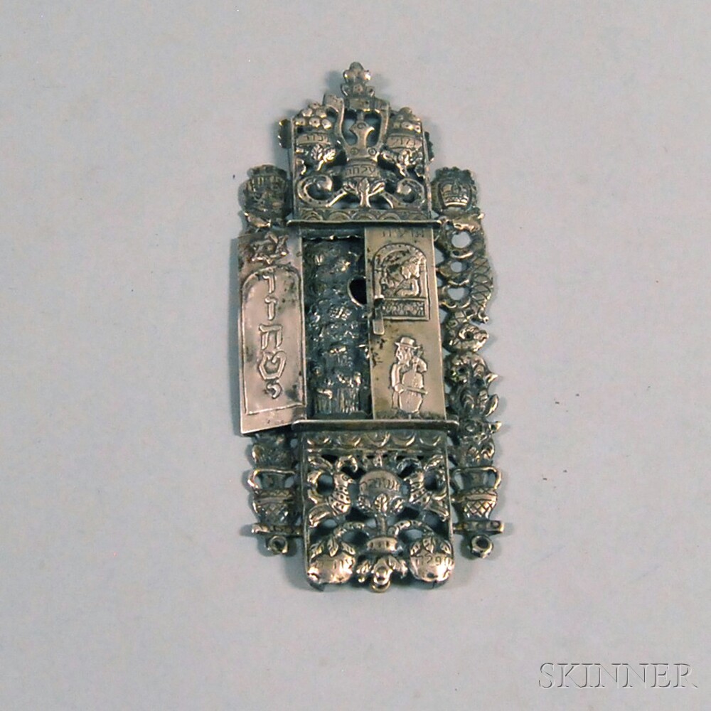 Appraisal: Modern Silver Mezuzah cast and chased in the style of