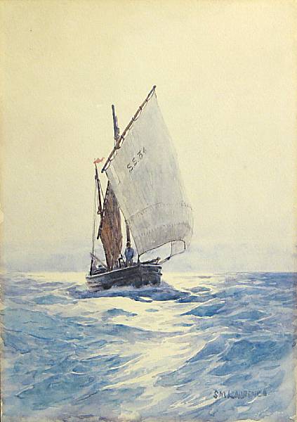 Appraisal: Sydney Laurence American - A Fishing Boat at Full Sail