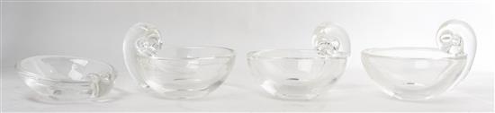 Appraisal: Sale Lot Four Steuben Olive Dishes second half th century