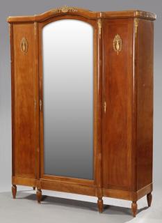 Appraisal: French Inlaid Mahogany Ormolu Mounted Triple Door Armoire c the