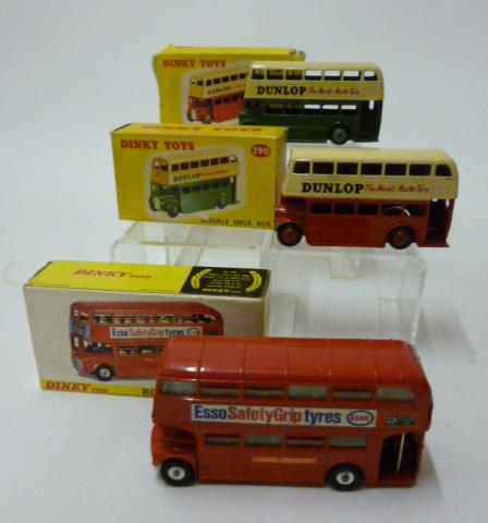 Appraisal: Two Double Deck bus Dunlop green and Dunlop red Routemaster