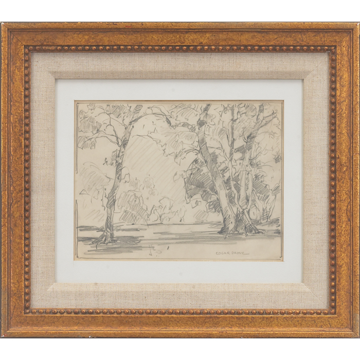 Appraisal: Edgar Alwin Payne American - Trees c graphite drawing x