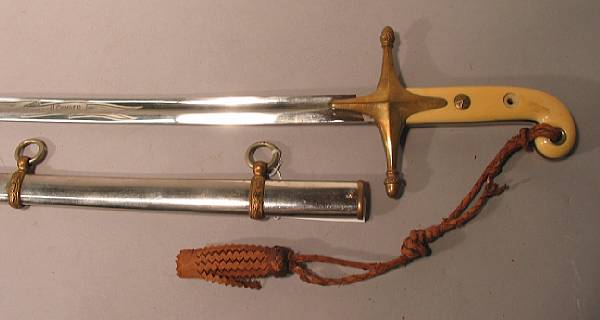 Appraisal: A U S Marine Corps Mameluke-hilted officer's saber carried by