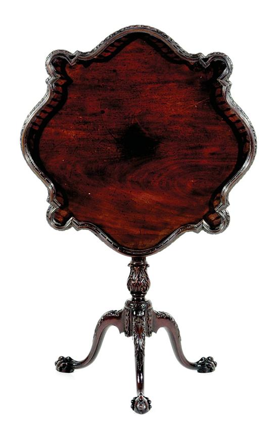 Appraisal: George II style tripod table late th century molded serpentine