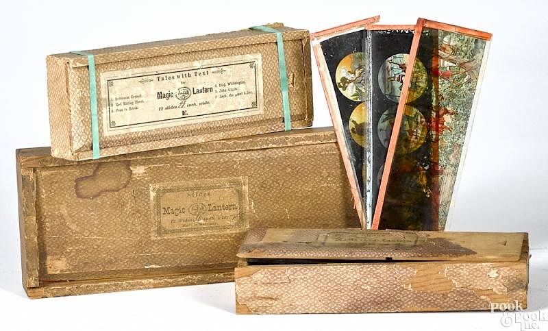 Appraisal: Three boxed sets of Ernst Plank magic lantern slid Three