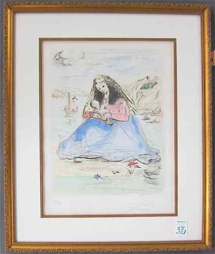 Appraisal: ATTRIBUTED TO SALVADOR DALI COLOR LITHOGRAPH Spain - a Madonna