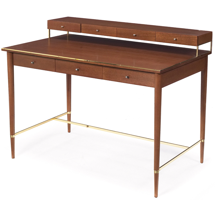 Appraisal: Paul McCobb Connoisseur Collection writing desk by Calvin mahogany floating