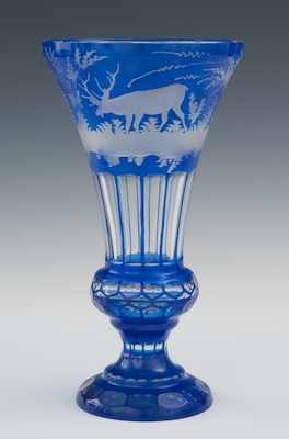 Appraisal: A Bohemian Cut-to-Clear Cobalt Vase Early th Century Baluster shape