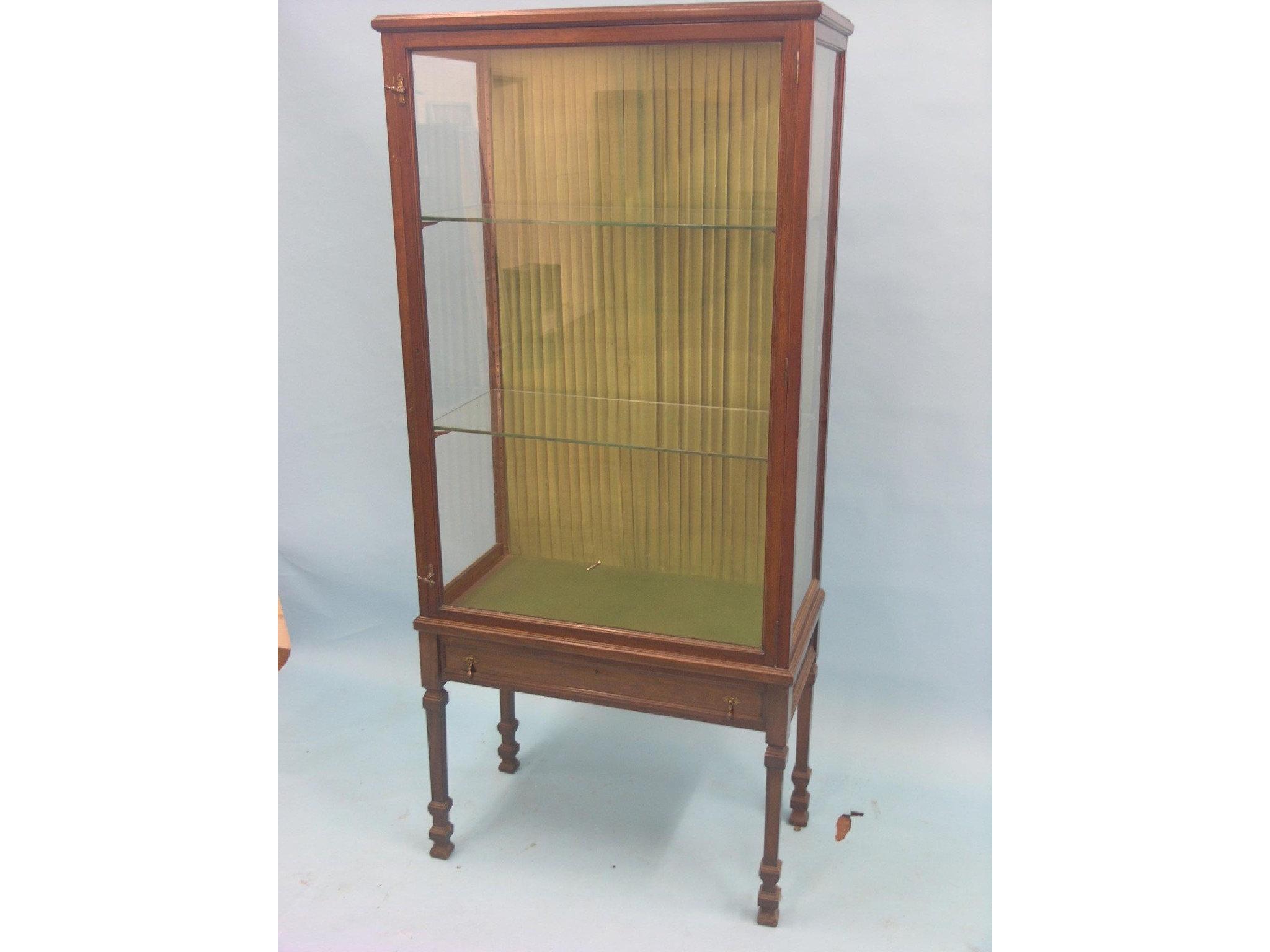 Appraisal: An early th century mahogany display cabinet two adjustable plate