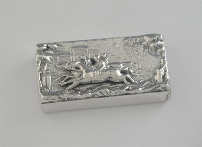 Appraisal: A Victorian vesta case plain oblong with a horse race