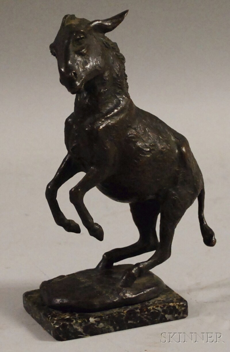 Appraisal: Jacques Froment-Meurice French - Rearing Donkey Inscribed FROMENT MEURICE and