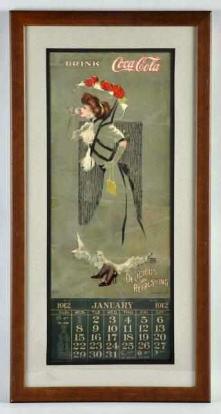 Appraisal: Rare Coca-Cola Calendar Matted and framed Long closed tears and