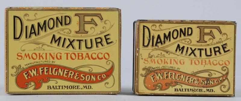 Appraisal: Lot of Diamond F Square Corner Tobacco Tins Description Very