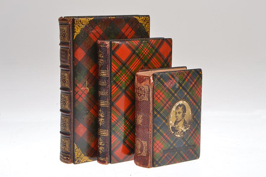 Appraisal: A GROUP OF THREE TARTAN WARE MOUNTED BOOKS including The