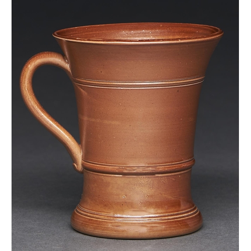 Appraisal: A Derbyshire saltglazed brown stoneware mug Chesterfield late th c