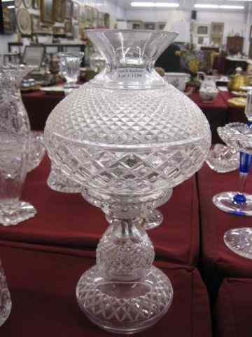 Appraisal: Waterford Cut Crystal Lamp with glass shade '' tall signed