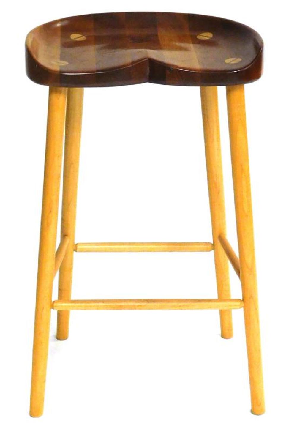 Appraisal: Robert Engvall Canton Connecticut custom-made saddle seat tall bar stool