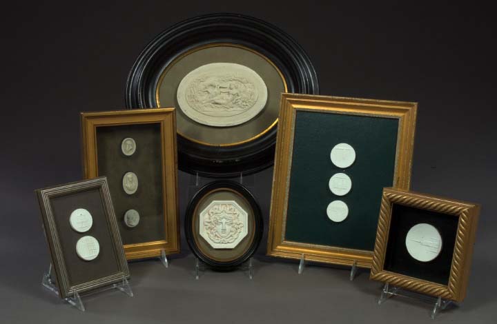 Appraisal: Two Framed Groups of English Plaster Intaglios the first a