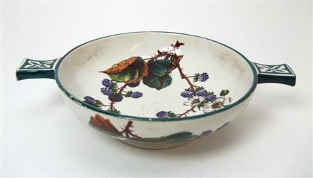 Appraisal: WEMYSS LOW QUAICH DESSERT DISH CIRCA decorated with brambles impressed