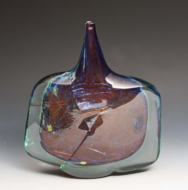 Appraisal: A Mdina Fish vase probably by Michael Harris in purple