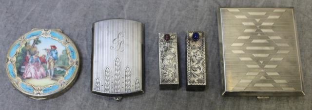 Appraisal: SILVER Assorted Sterling and Silver Vanity Items Includes Italian silver