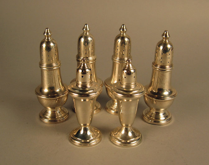 Appraisal: Set of Four American sterling silver salt and pepper shakers