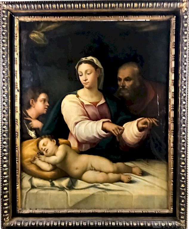 Appraisal: thC Madonna Painting after Sebastiano Del Piombo Sebastiano Del Piombo