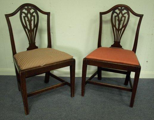 Appraisal: A pair of late th Century single chairs with pierced