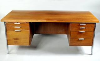 Appraisal: John Stuart Mid John Stuart mid-century desk having four drawers