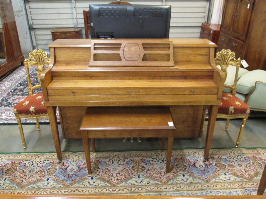 Appraisal: CONSOLE PIANO WITH MATCHING BENCH Andrew Kohler Piano Co Aeolian-American