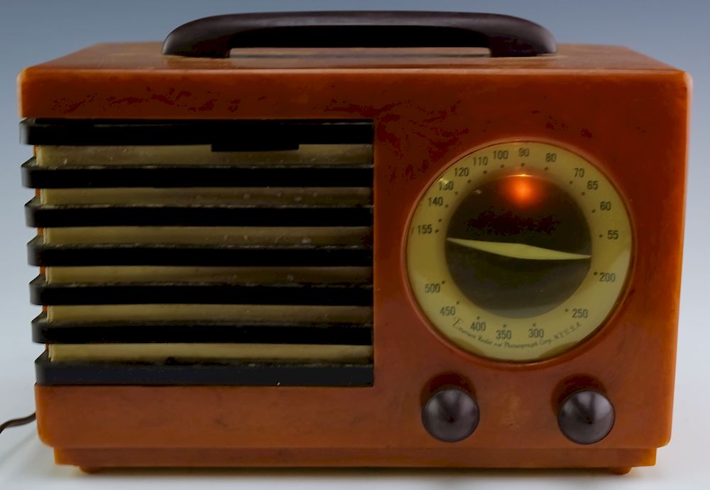 Appraisal: Art Deco Butterscotch Amber Bakelite Emerson Radio Vintage Art Deco