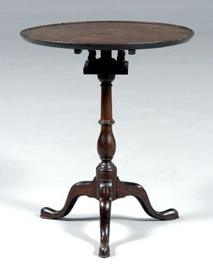 Appraisal: Philadelphia Chippendale candle stand old dry surface overall dished single-board