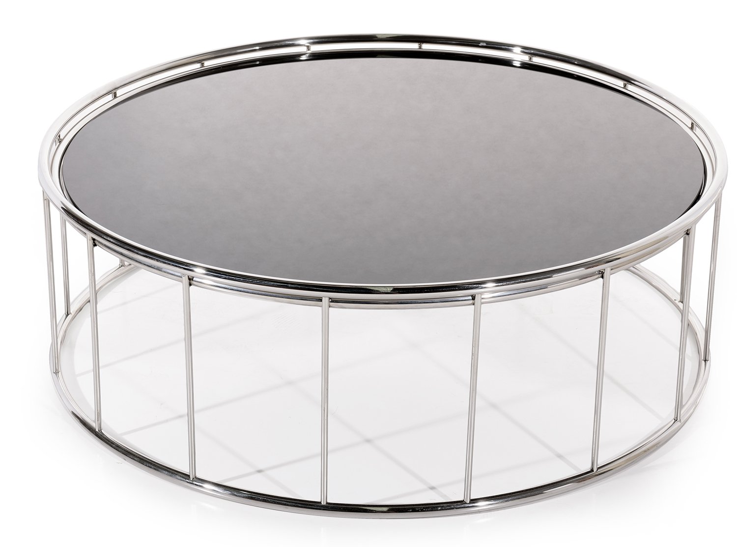 Appraisal: COFFEE TABLE IN THE STYLE OF MINOTTI Circular black glass