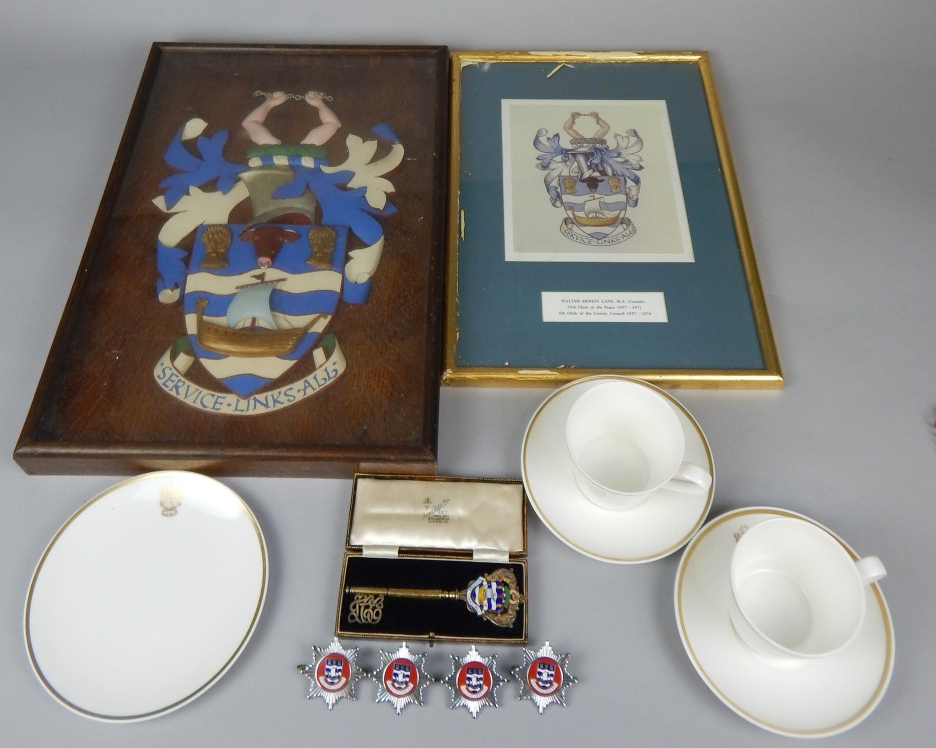 Appraisal: A late George V silver gilt and enamelled presentation key