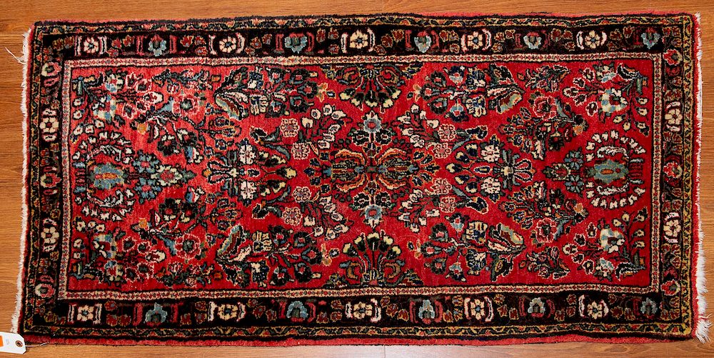 Appraisal: Semi-Antique Sarouk Scatter Rug Persia x second quarter- th century