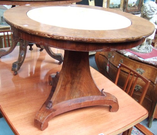 Appraisal: A th century continental centre table the circular top with