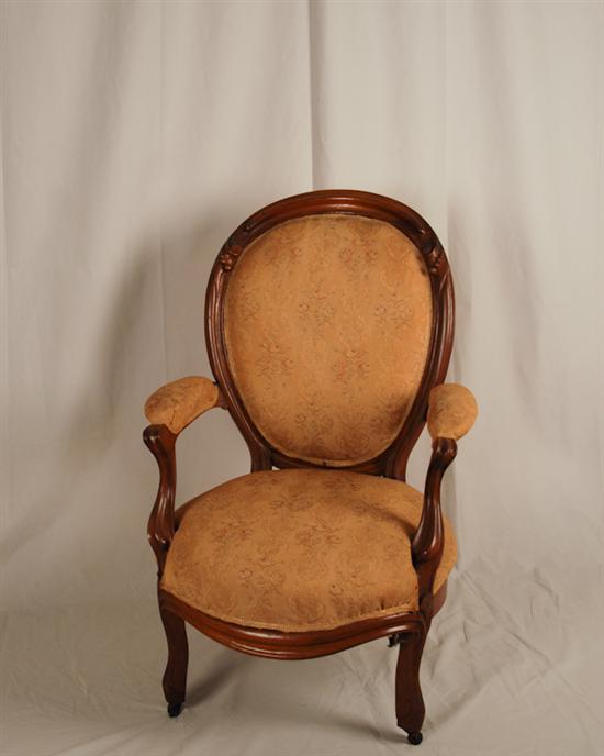 Appraisal: A th C Rococo Revival Walnut Frame Gentleman's Chair having