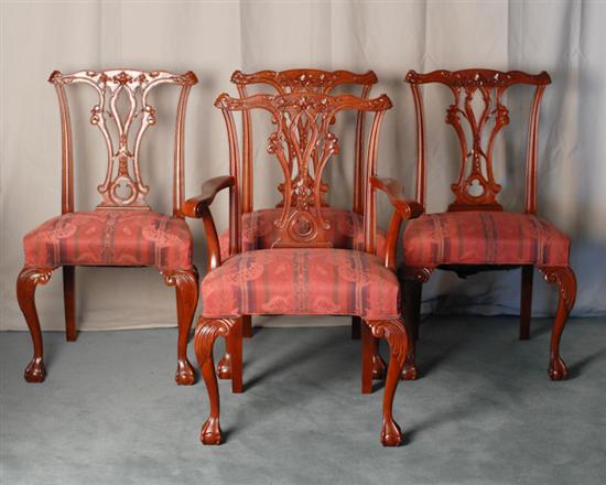 Appraisal: Six Chippendale-style Dining Chairs one arm and five sides with