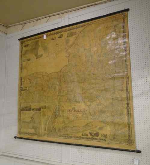 Appraisal: th c rolled map of N Y S dated ''