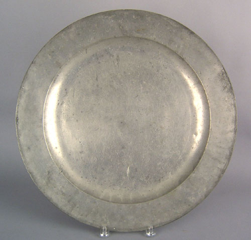 Appraisal: English pewter charger mid th c bearing the mark of