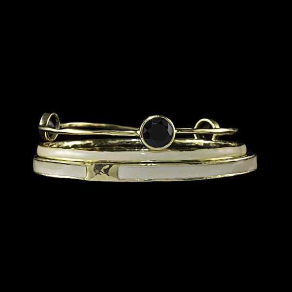 Appraisal: Ippolita k Bangles with Onyx and Enamel Ippolita k yellow